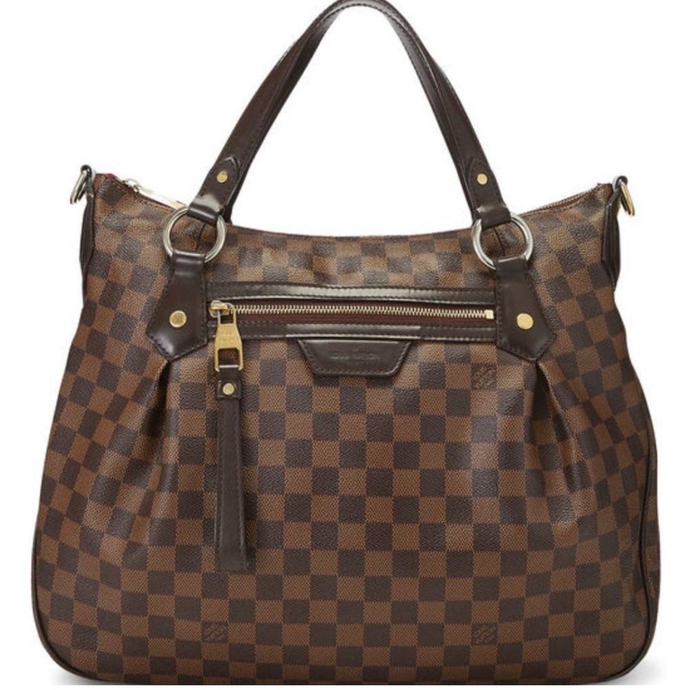 Louis Vuitton Evora MM Damier Ebene Shoulder Bag Tote
